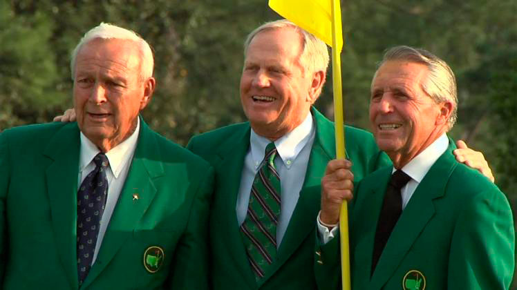 Los tres grandes del golf. Arnold Palmer, Jack Nicklaus y Gary Player