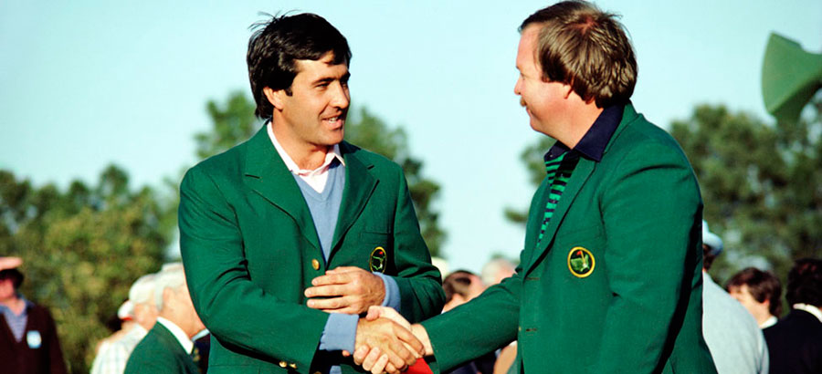 Severiano Ballesteros con la chaqueta verde