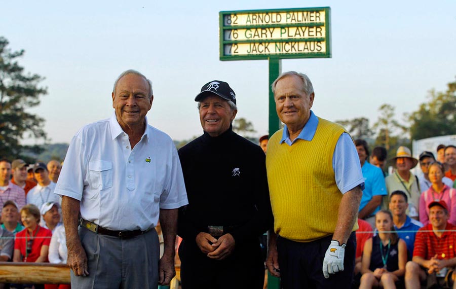  Arnold Palmer, Gary Player y Jack Nicklaus en el Abierto de Australia