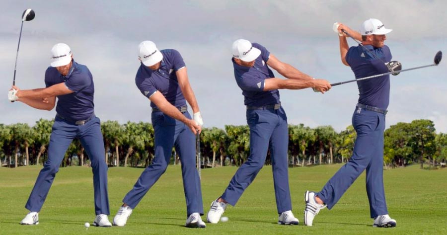 Jugador de golf realizando un swing → MundoGolf.golf